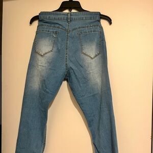 Blue ripped jeans